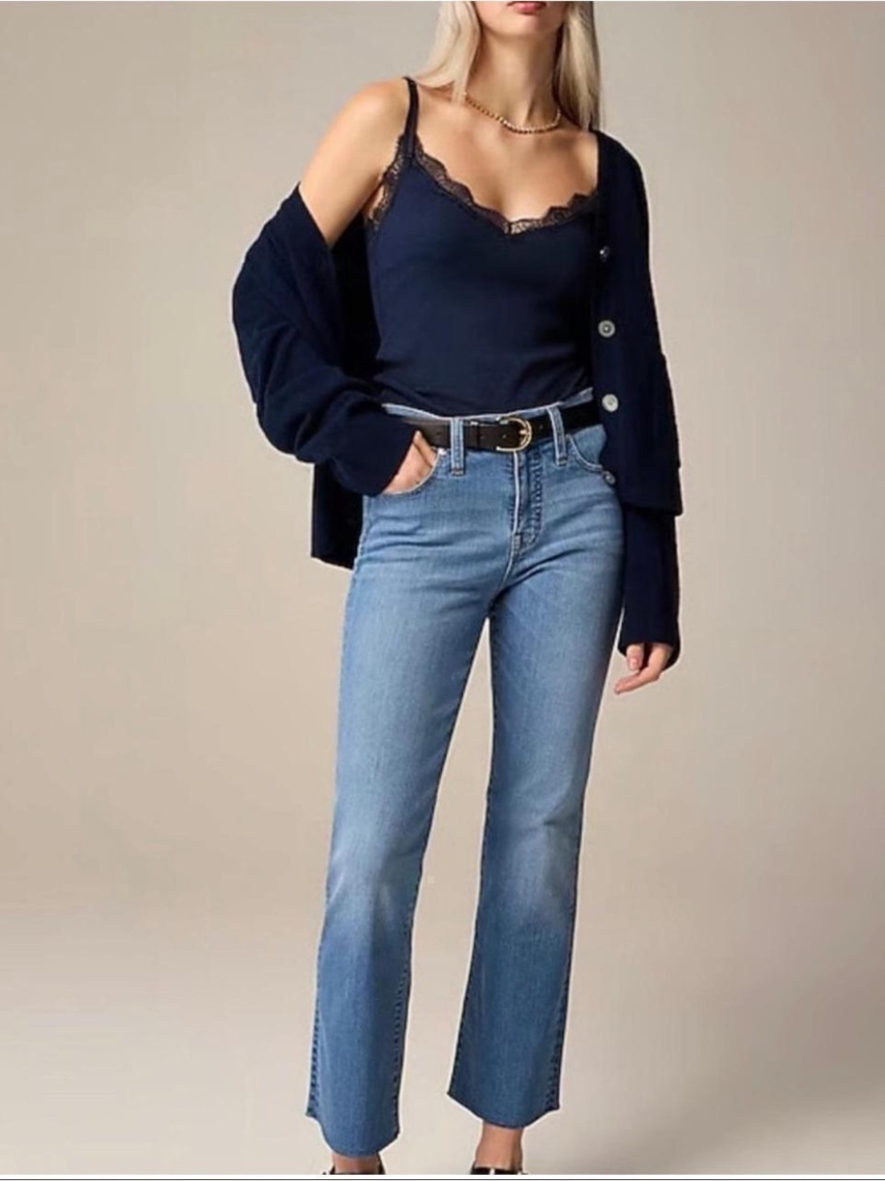 J. crew High Rise Crop Flare Jeans Size 32 Crop Kick Flare Raw Hem